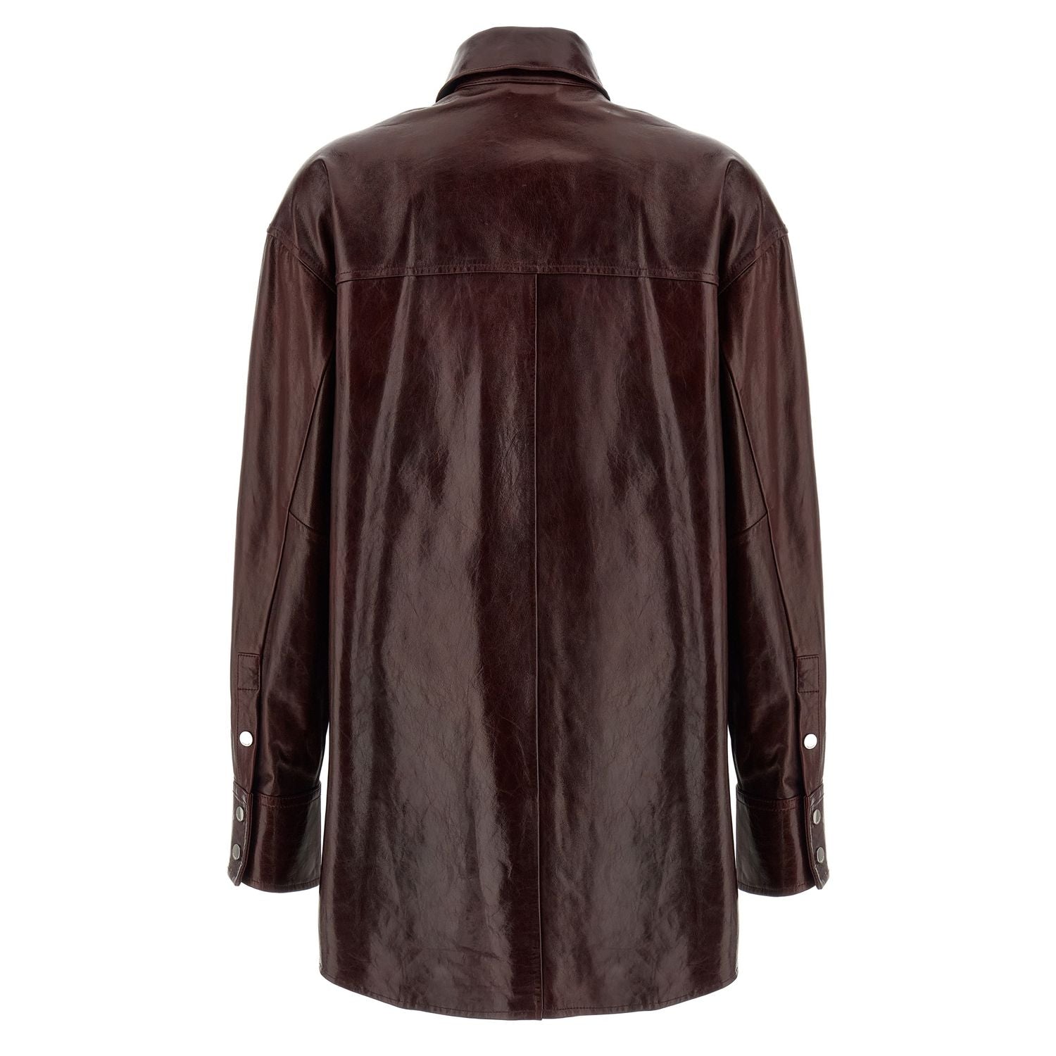 Sportmax Bordeaux Lamb Leather Blouse