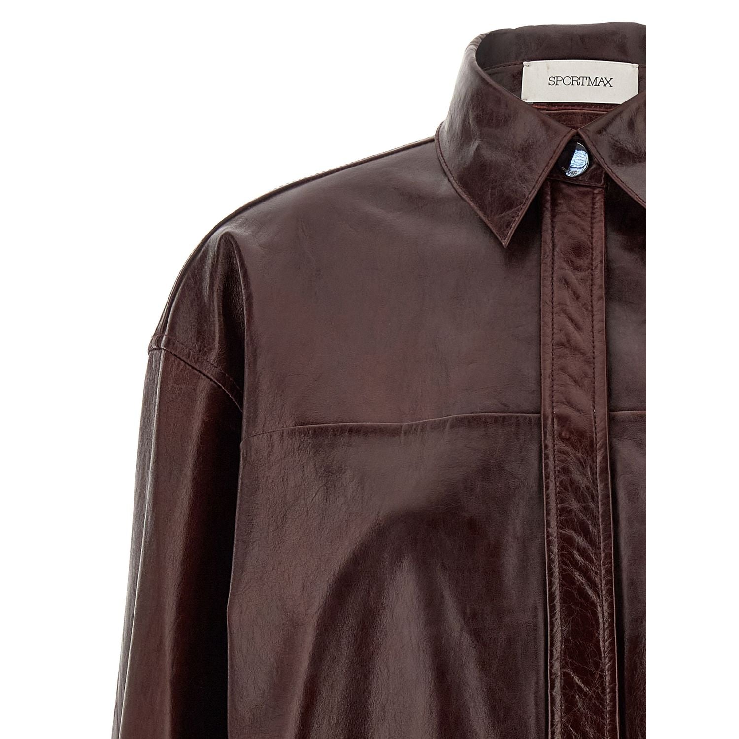 Sportmax Bordeaux Lamb Leather Blouse
