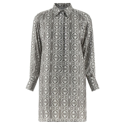 Max Mara Gray Silk Short Dress