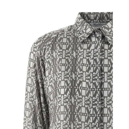 Max Mara Gray Silk Short Dress
