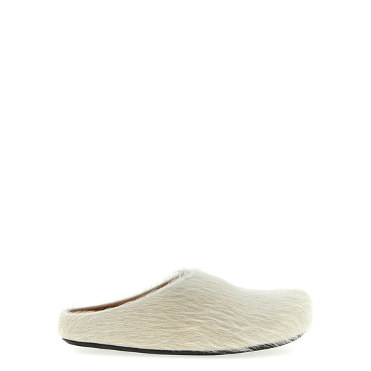 Marni White Calfskin Mules