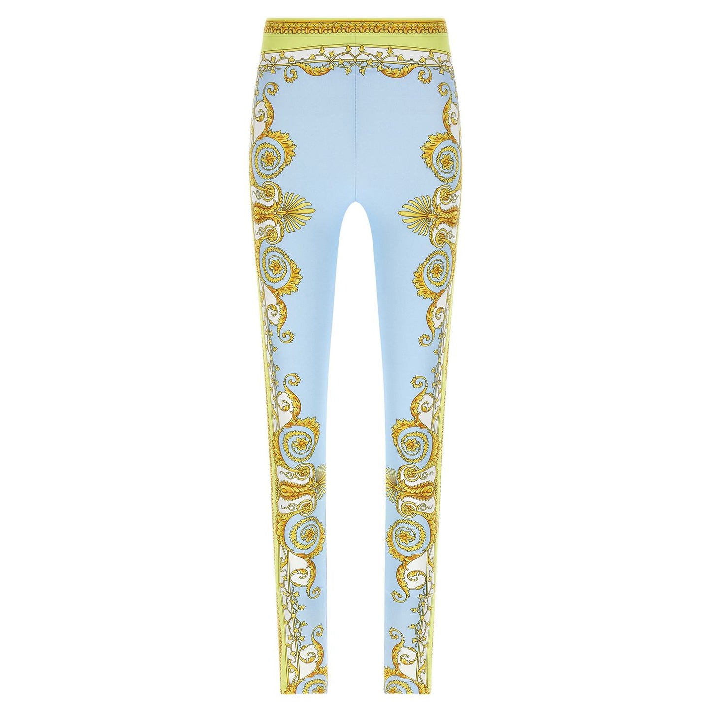 Versace Blue Nylon Leggings
