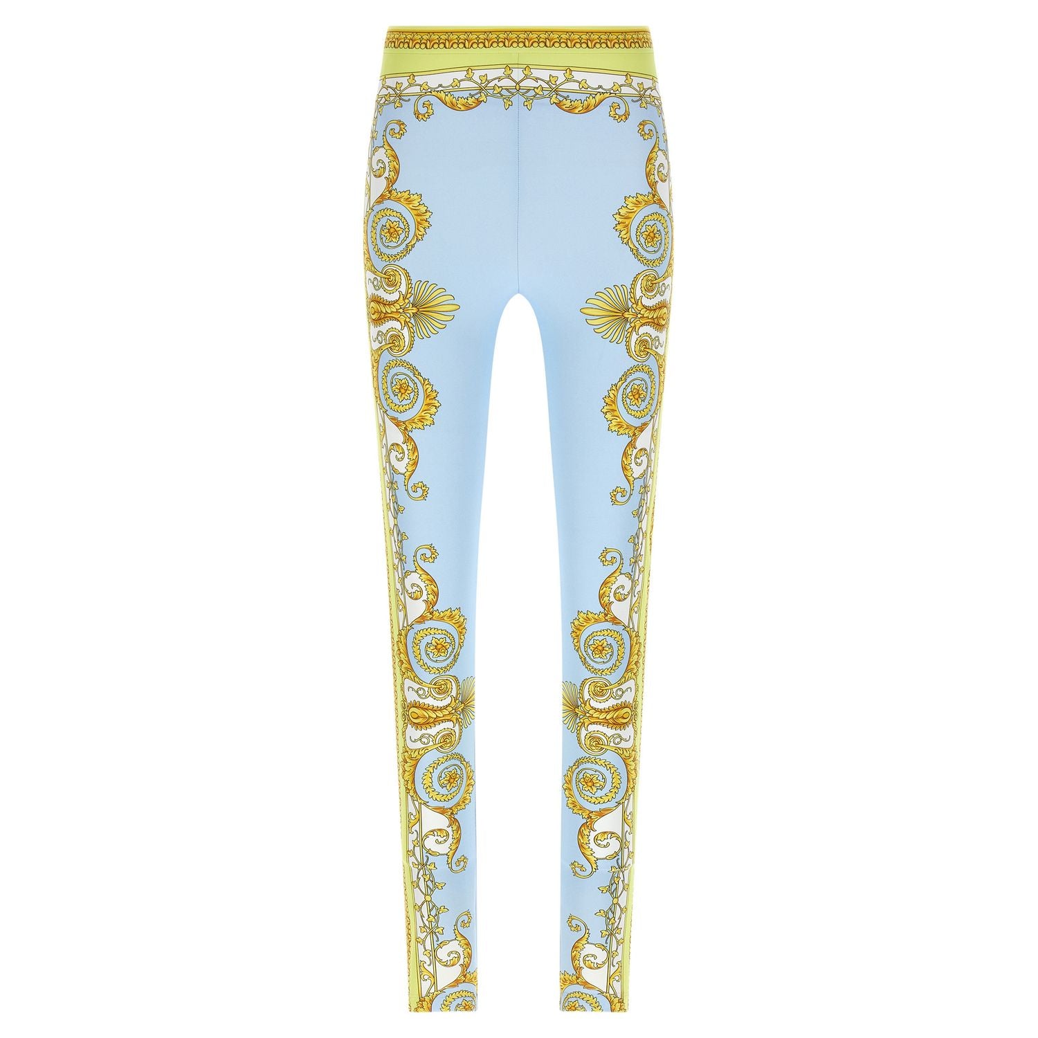 Versace Blue Nylon Leggings
