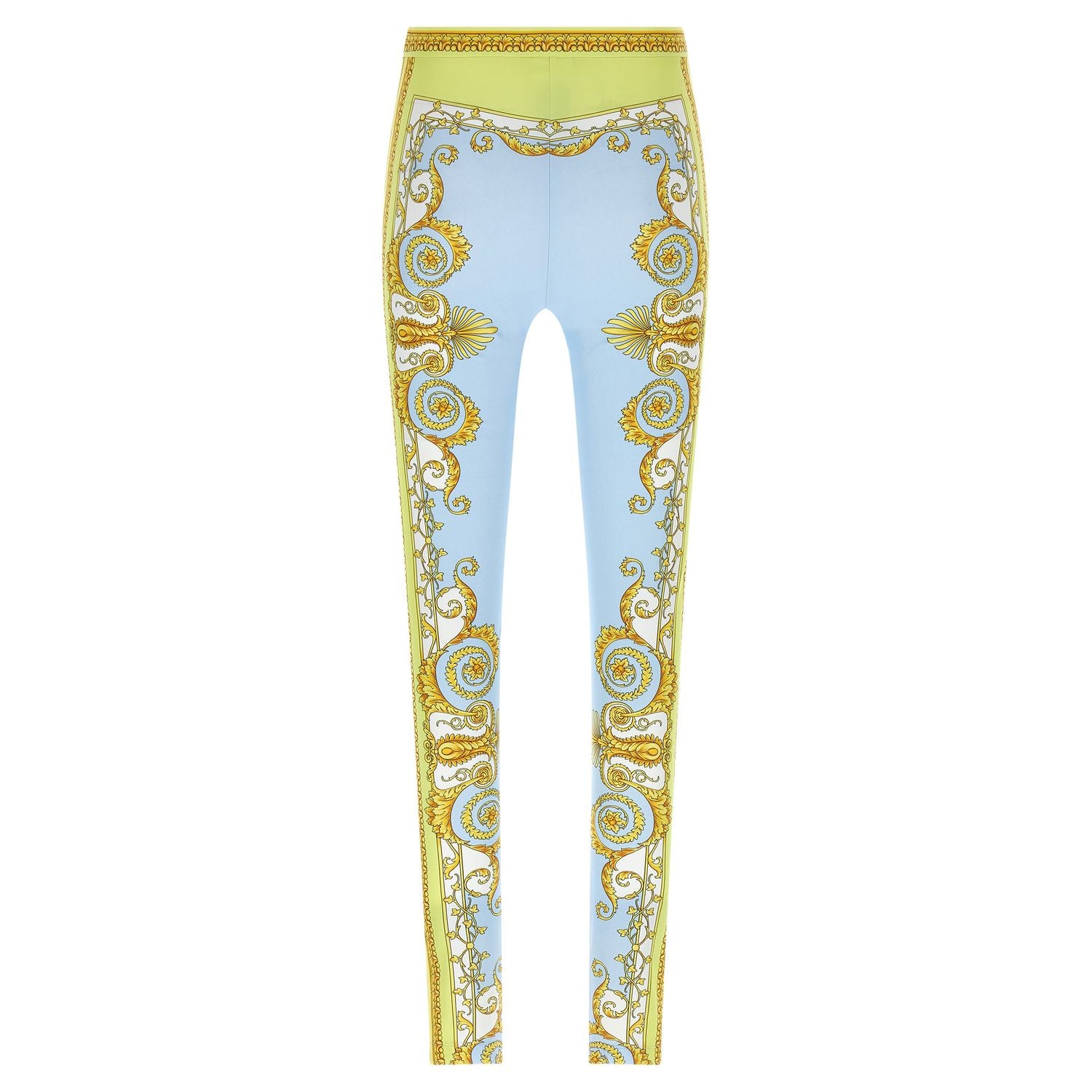 Versace Blue Nylon Leggings