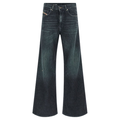 Diesel Blue Cotton Flared Jeans