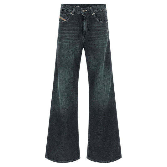 Diesel Blue Cotton Flared Jeans