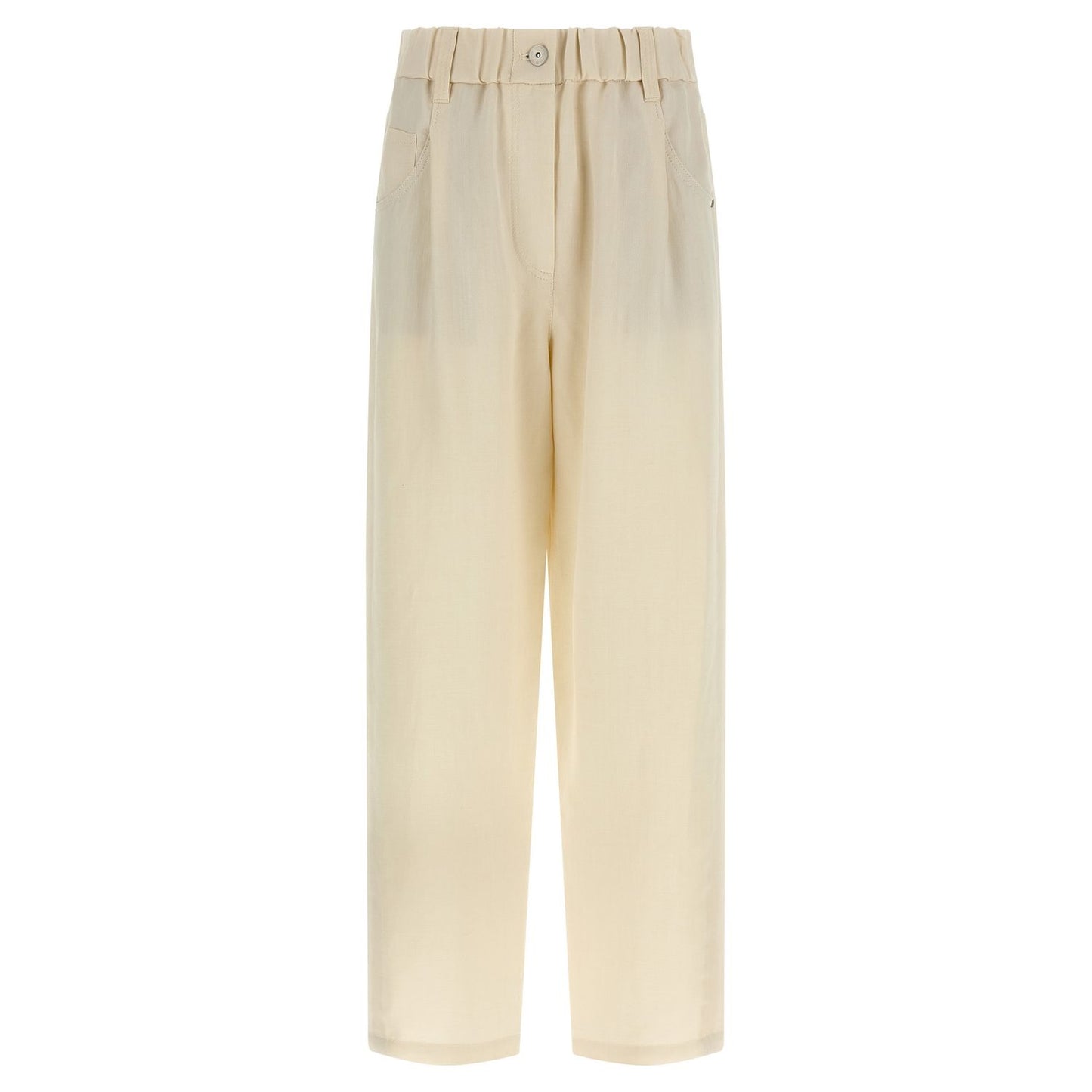 Brunello Cucinelli White Viscose Casual Pants
