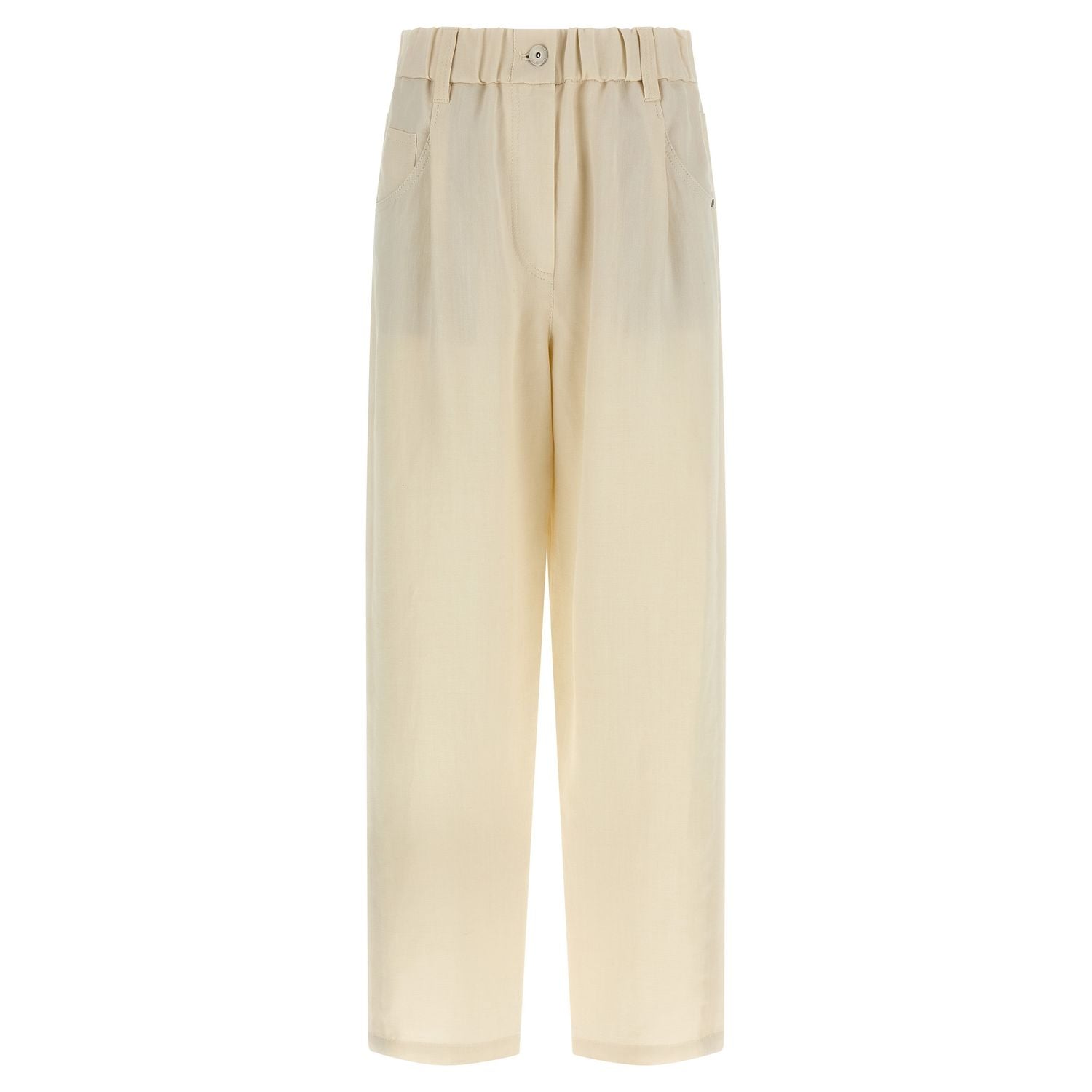 Brunello Cucinelli White Viscose Casual Pants