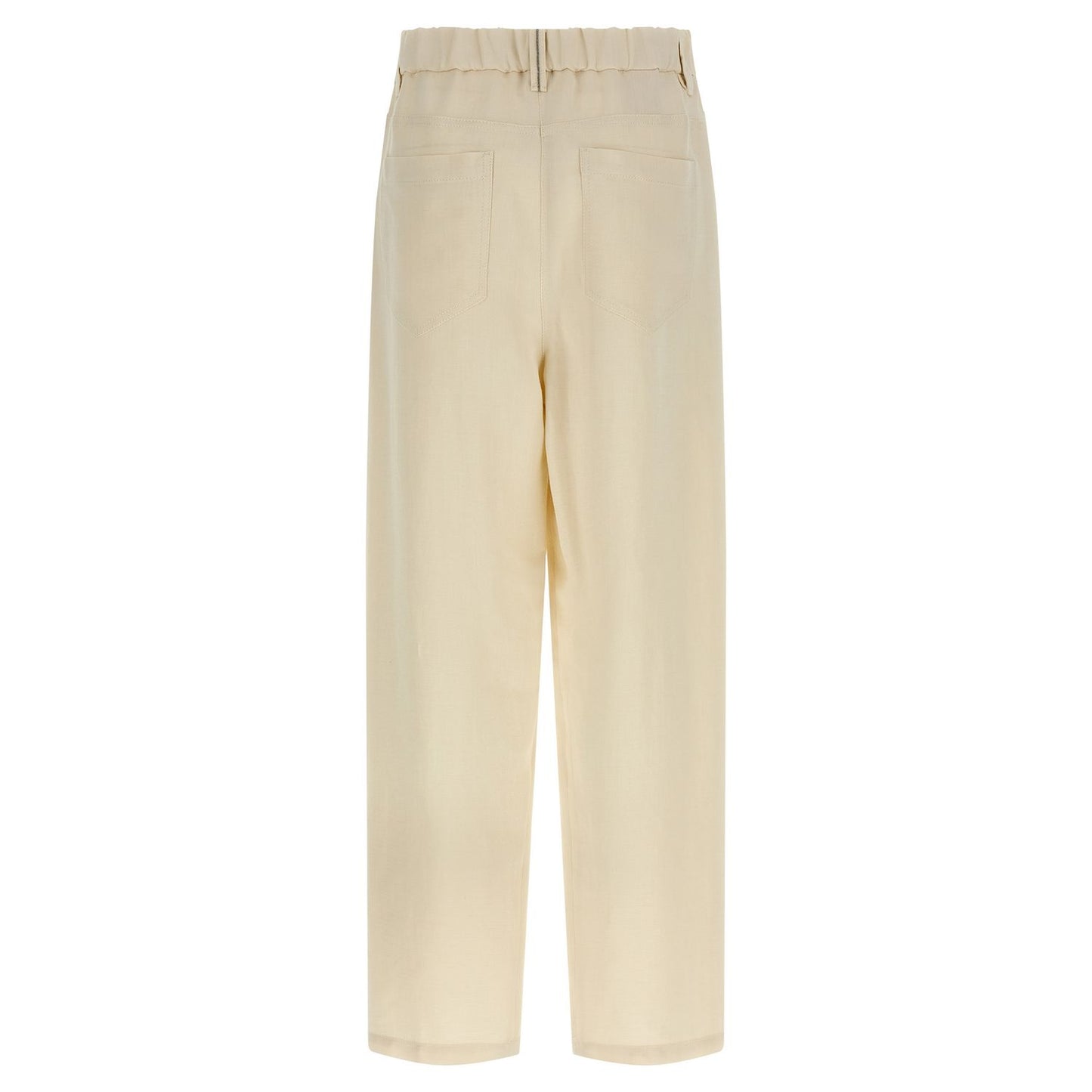 Brunello Cucinelli White Viscose Casual Pants