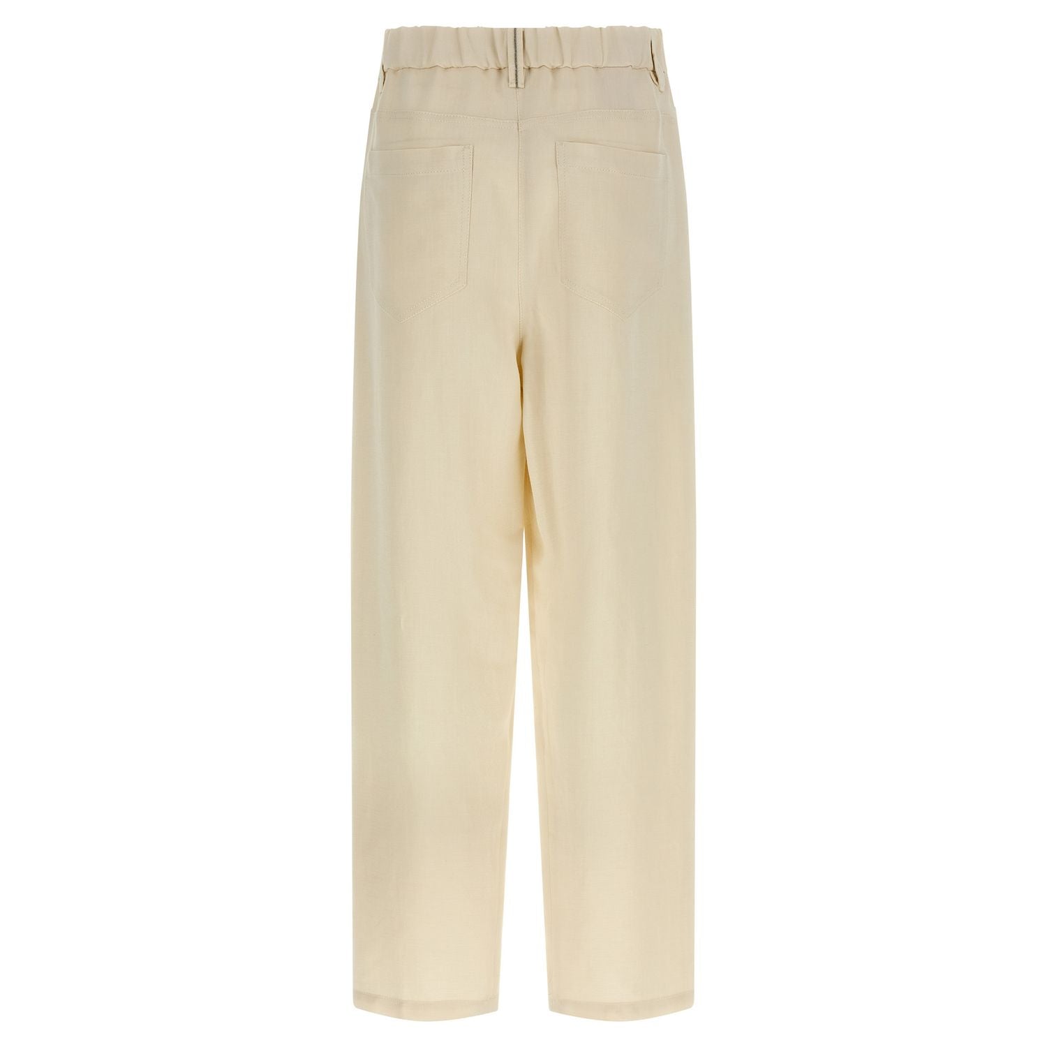 Brunello Cucinelli White Viscose Casual Pants