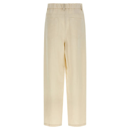Brunello Cucinelli White Viscose Casual Pants