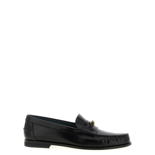 Tod's Black Calfskin Slip-On Loafers