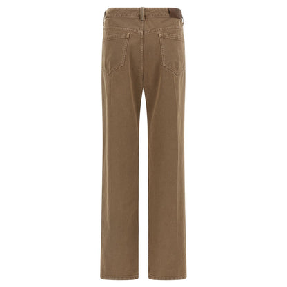 Brunello Cucinelli Beige Cotton Straight-Leg Jeans
