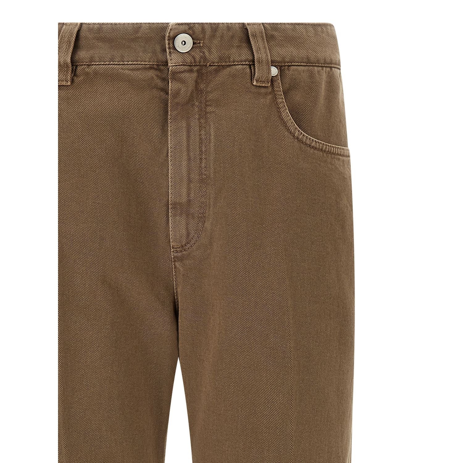 Brunello Cucinelli Beige Cotton Straight-Leg Jeans