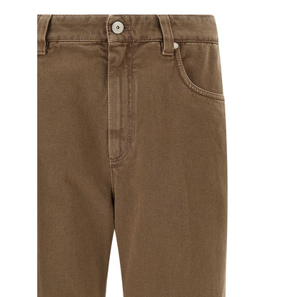 Brunello Cucinelli Beige Cotton Straight-Leg Jeans