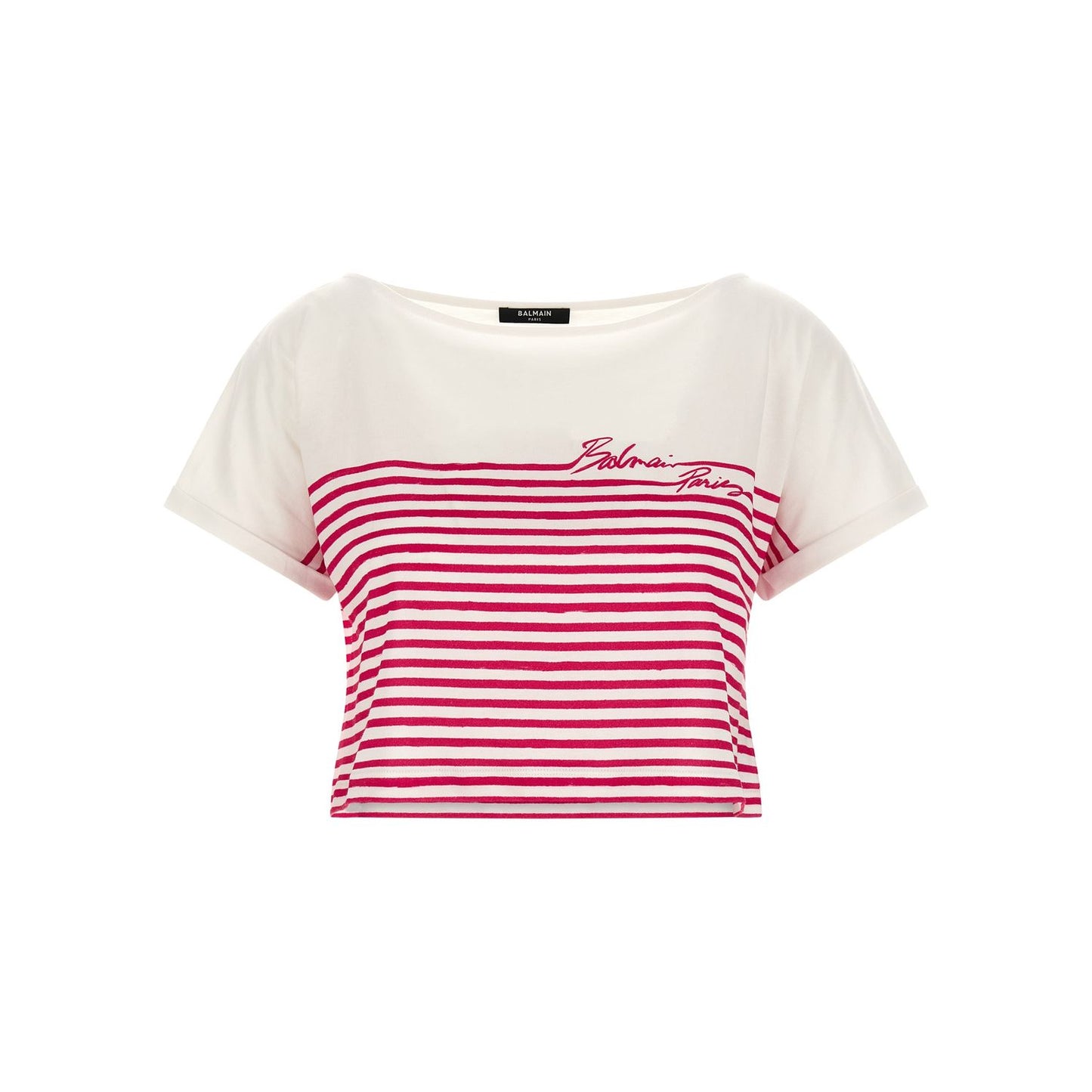Balmain Fuchsia Cotton T-Shirt