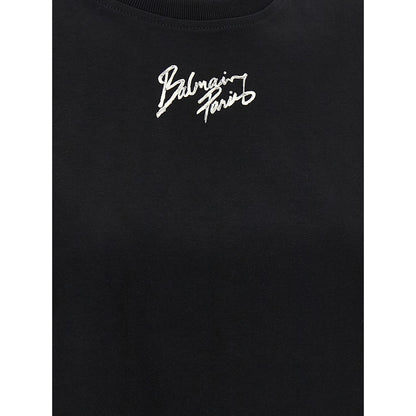 Balmain Black Cotton T-Shirt