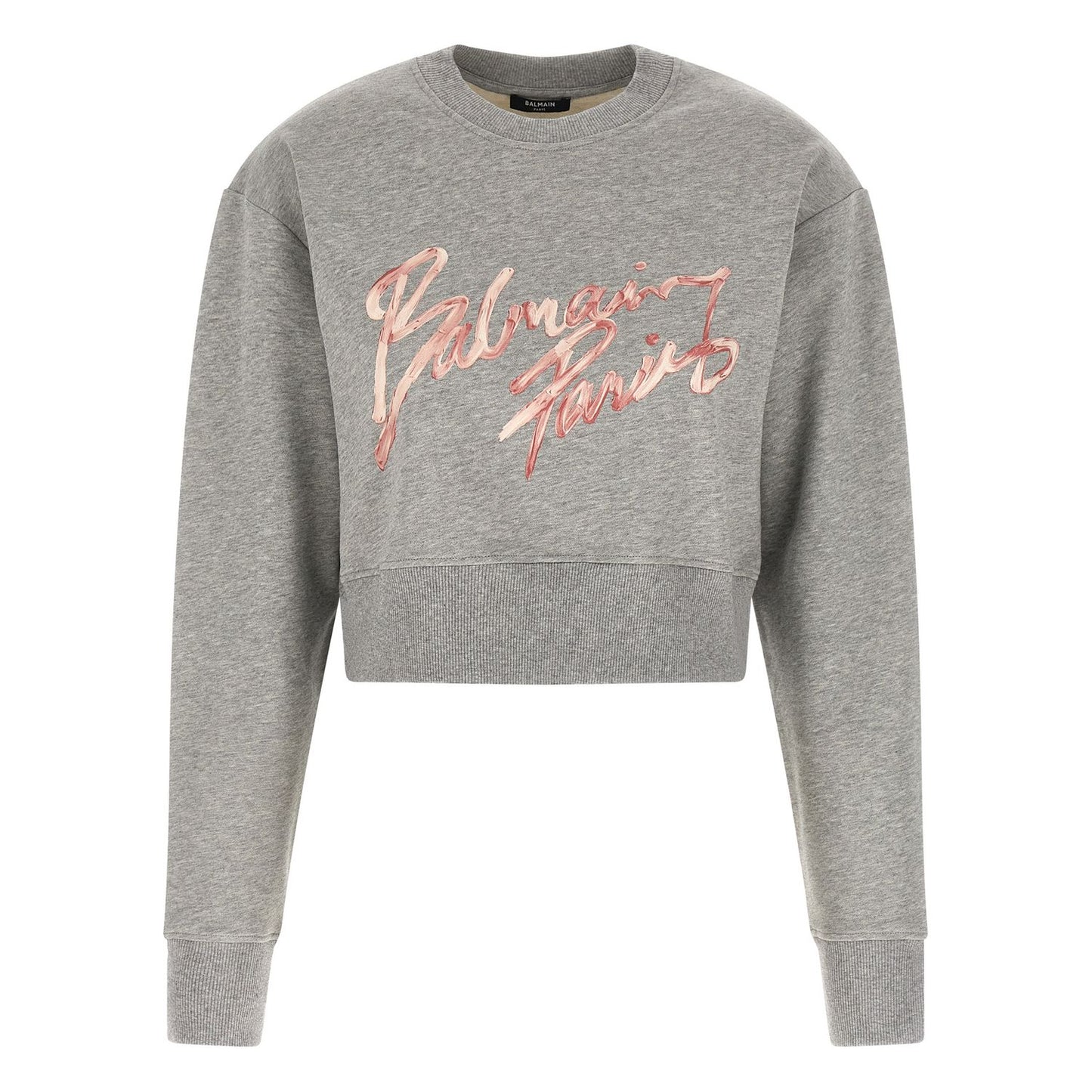 Balmain Gray Cotton Sweatshirt