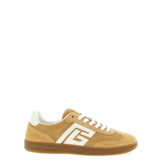 Balmain Beige Calfskin Low Top Sneakers