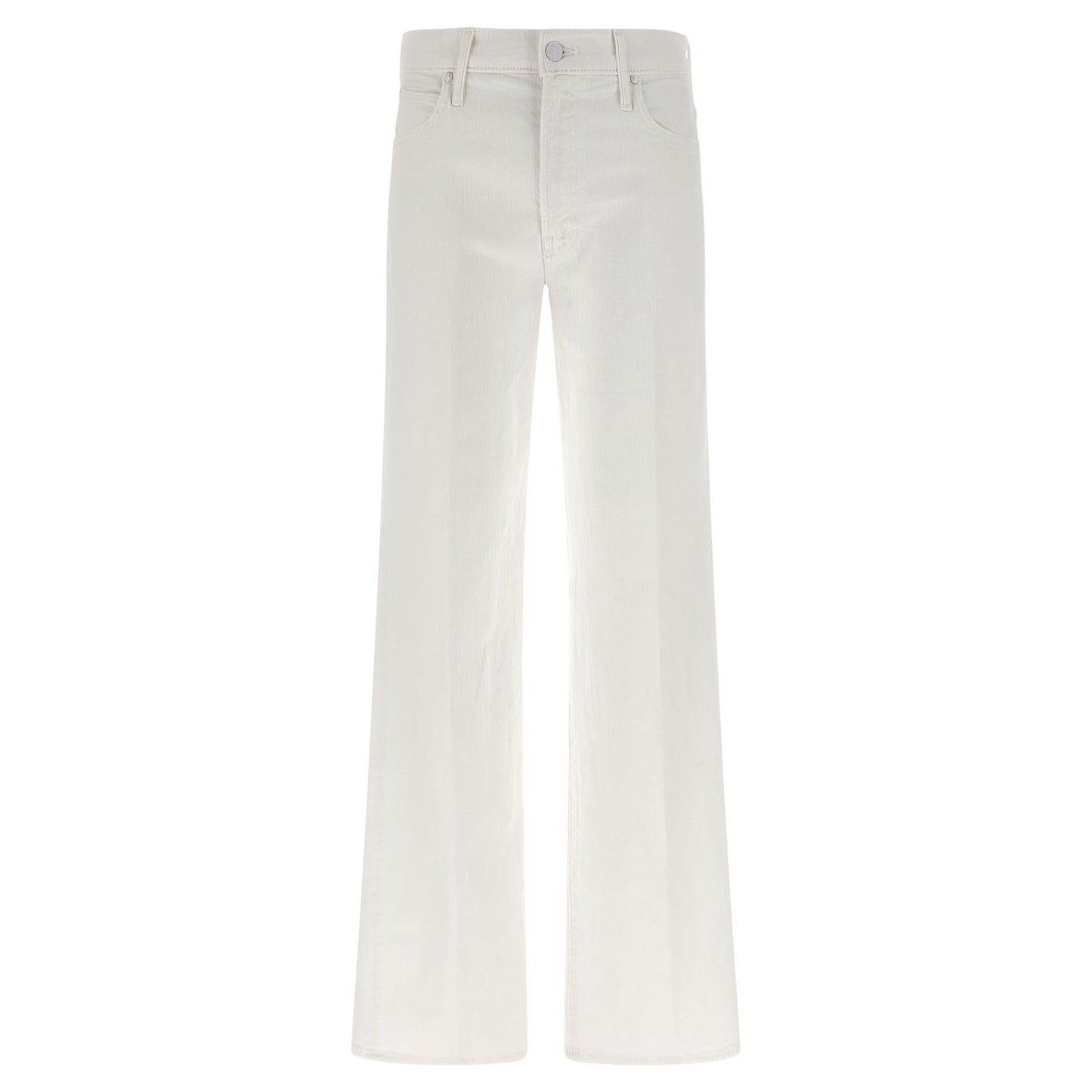 Mother Denim White Cotton Flared Jeans