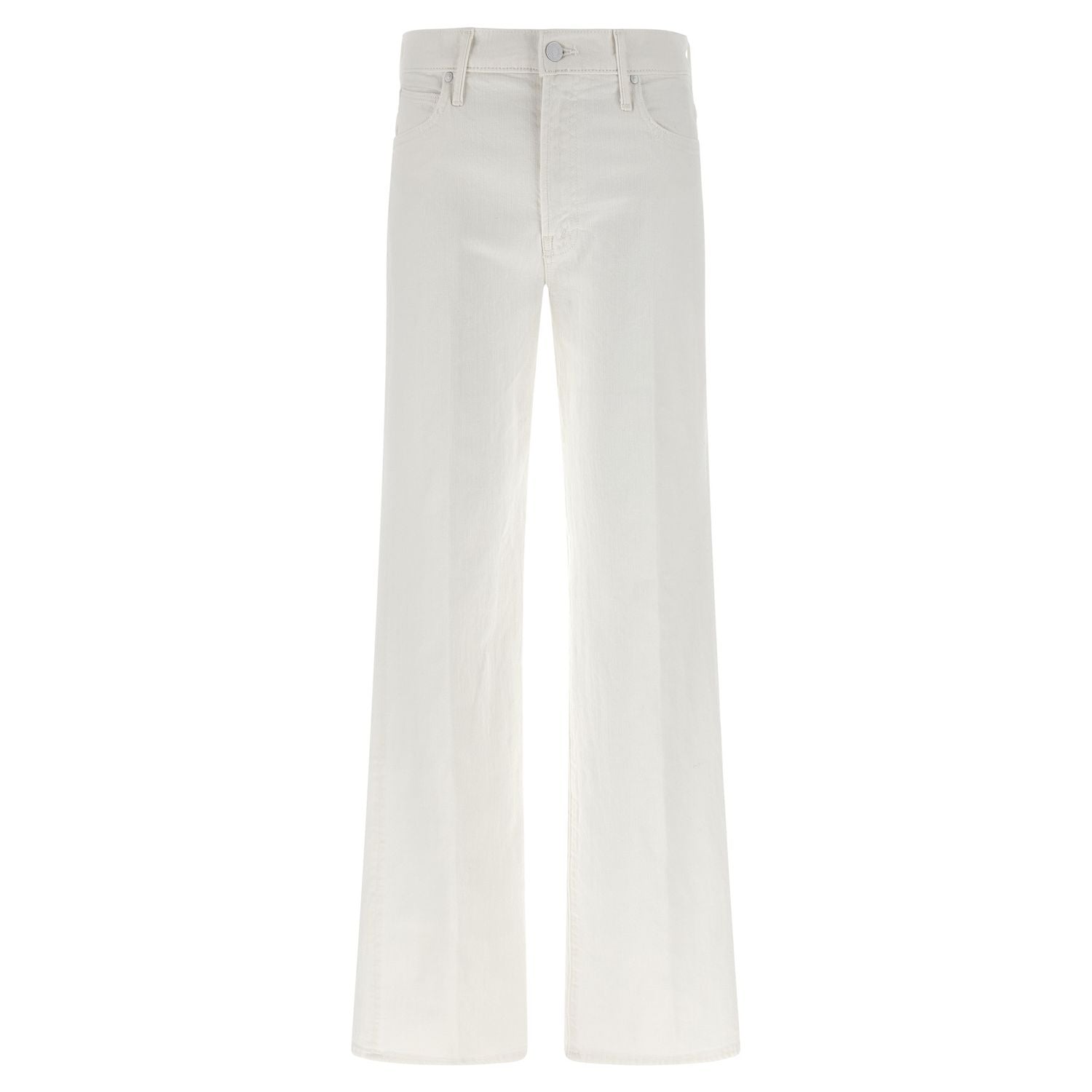 Mother Denim White Cotton Flared Jeans