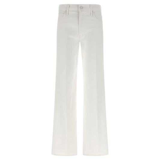 Mother Denim White Cotton Flared Jeans