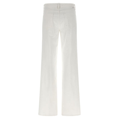 Mother Denim White Cotton Flared Jeans