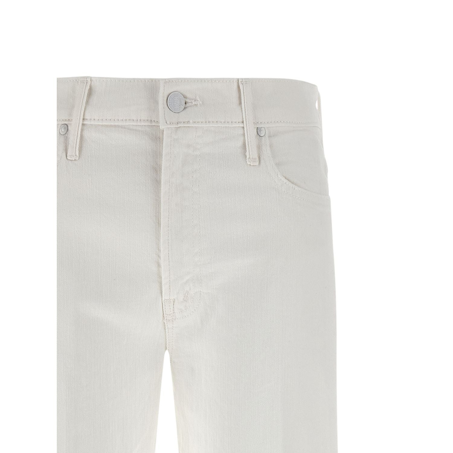 Mother Denim White Cotton Flared Jeans