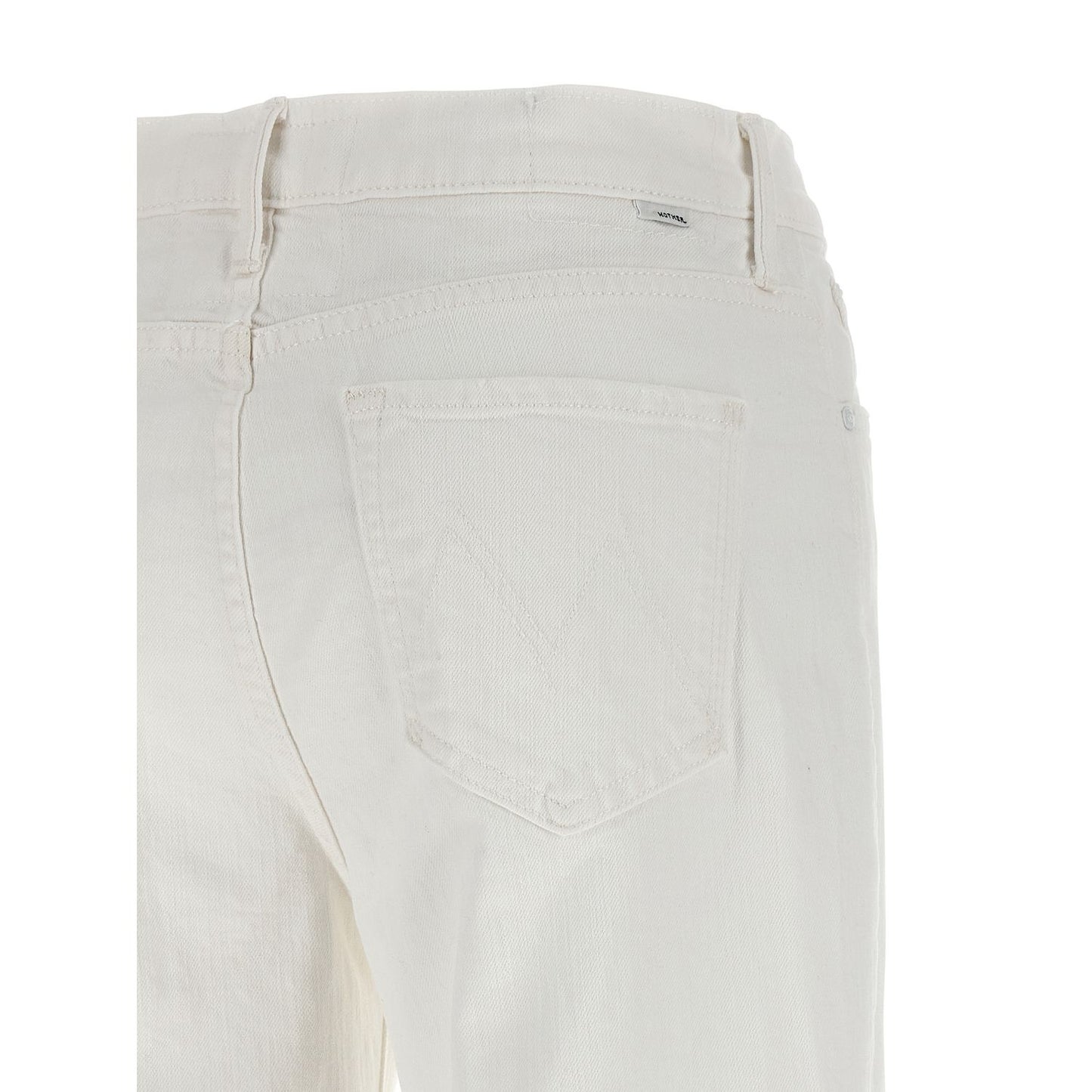 Mother Denim White Cotton Flared Jeans