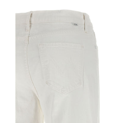 Mother Denim White Cotton Flared Jeans