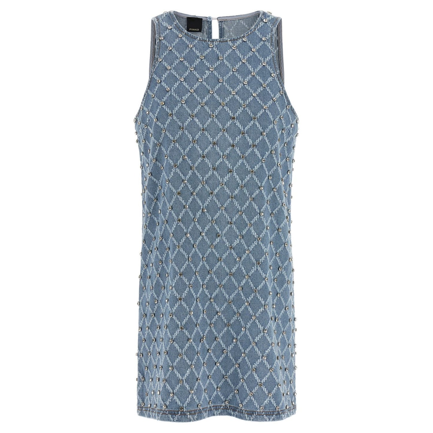 PINKO Blue Cotton Short Dress