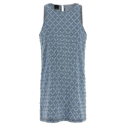 PINKO Blue Cotton Short Dress