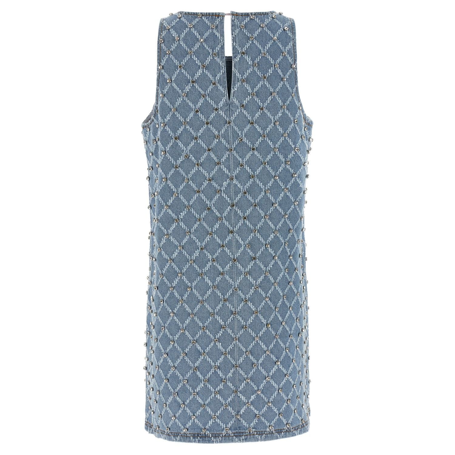 PINKO Blue Cotton Short Dress