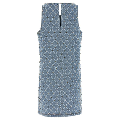 PINKO Blue Cotton Short Dress