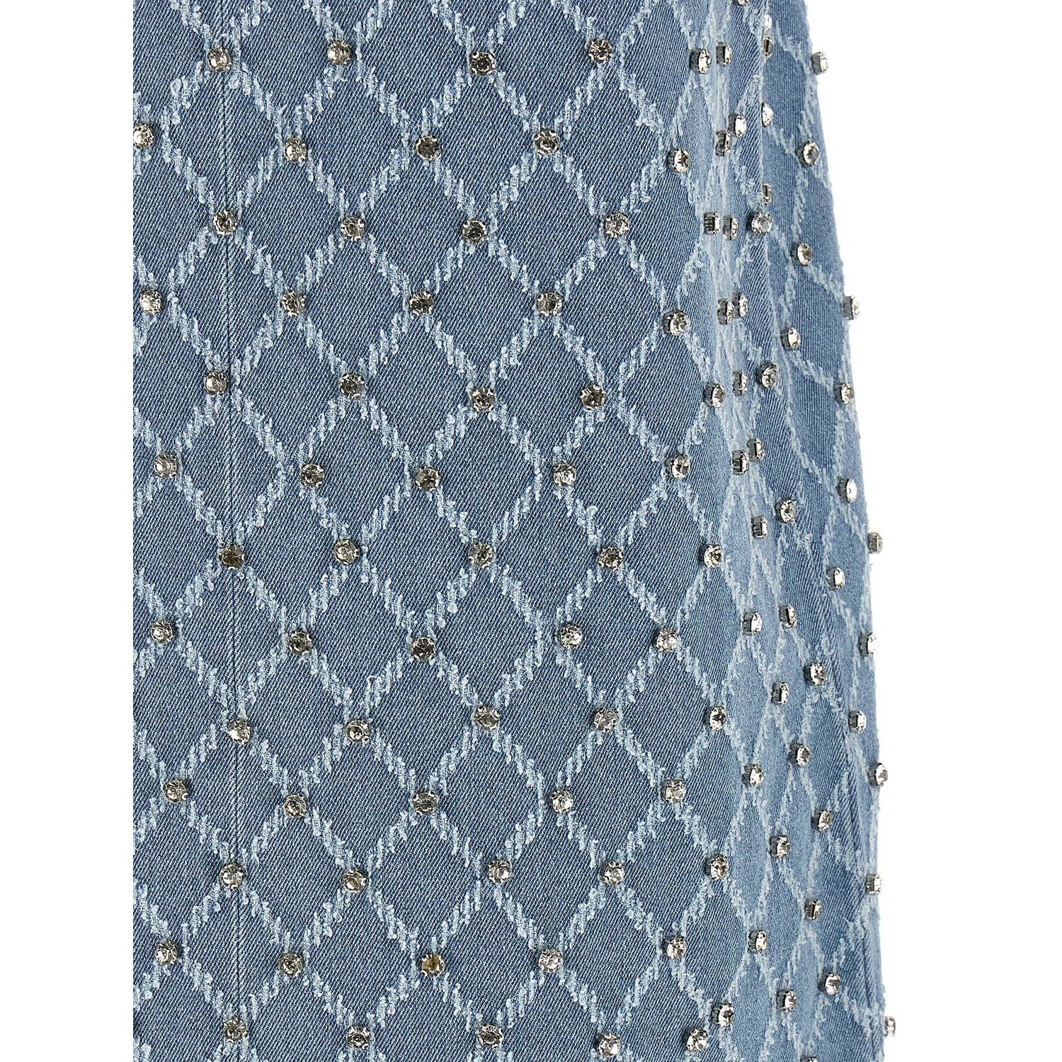 PINKO Blue Cotton Short Dress