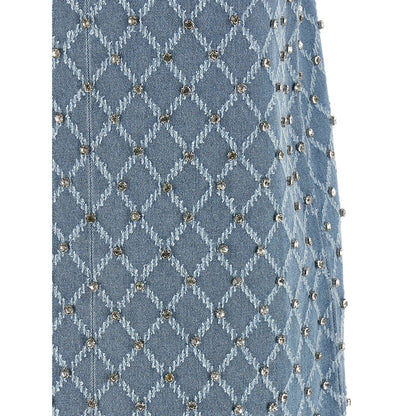 PINKO Blue Cotton Short Dress
