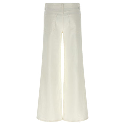 Mother Denim White Cotton Flared Jeans