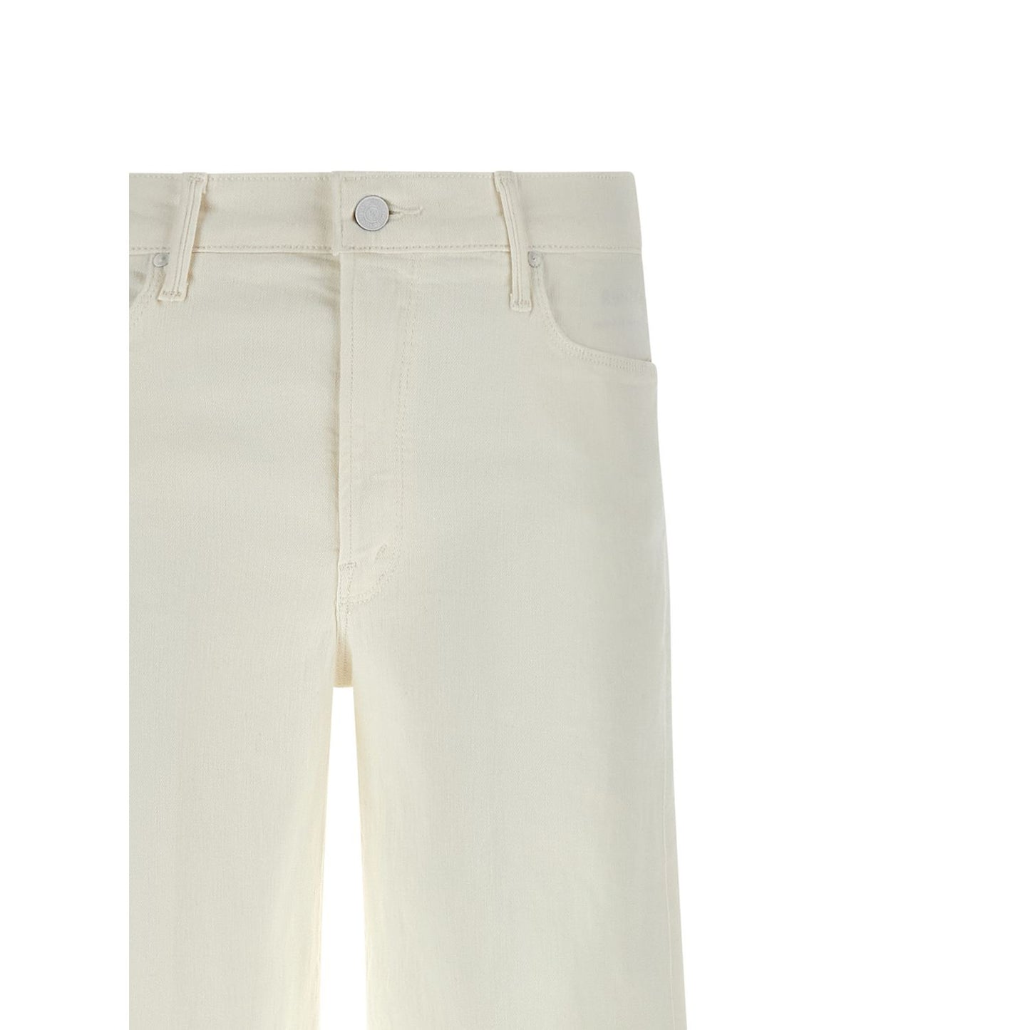 Mother Denim White Cotton Flared Jeans