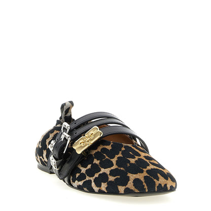 Ganni Multicolor Cotton Ballet Flats