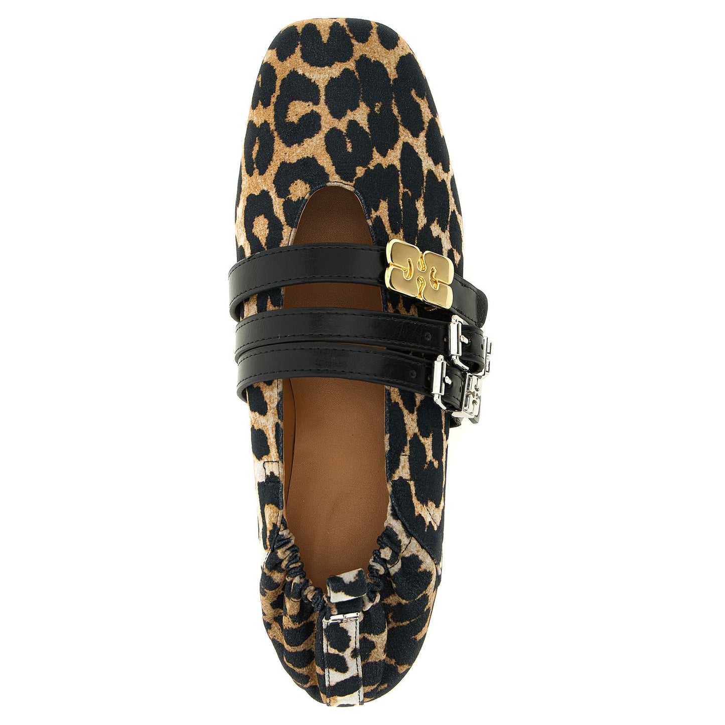 Ganni Multicolor Cotton Ballet Flats