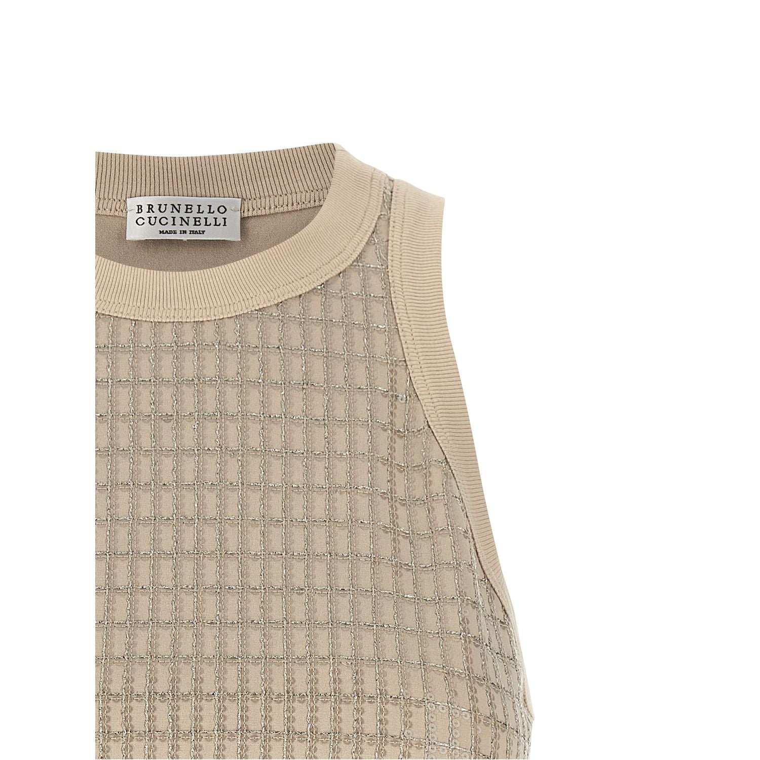 Brunello Cucinelli Beige Cotton Tank Tops