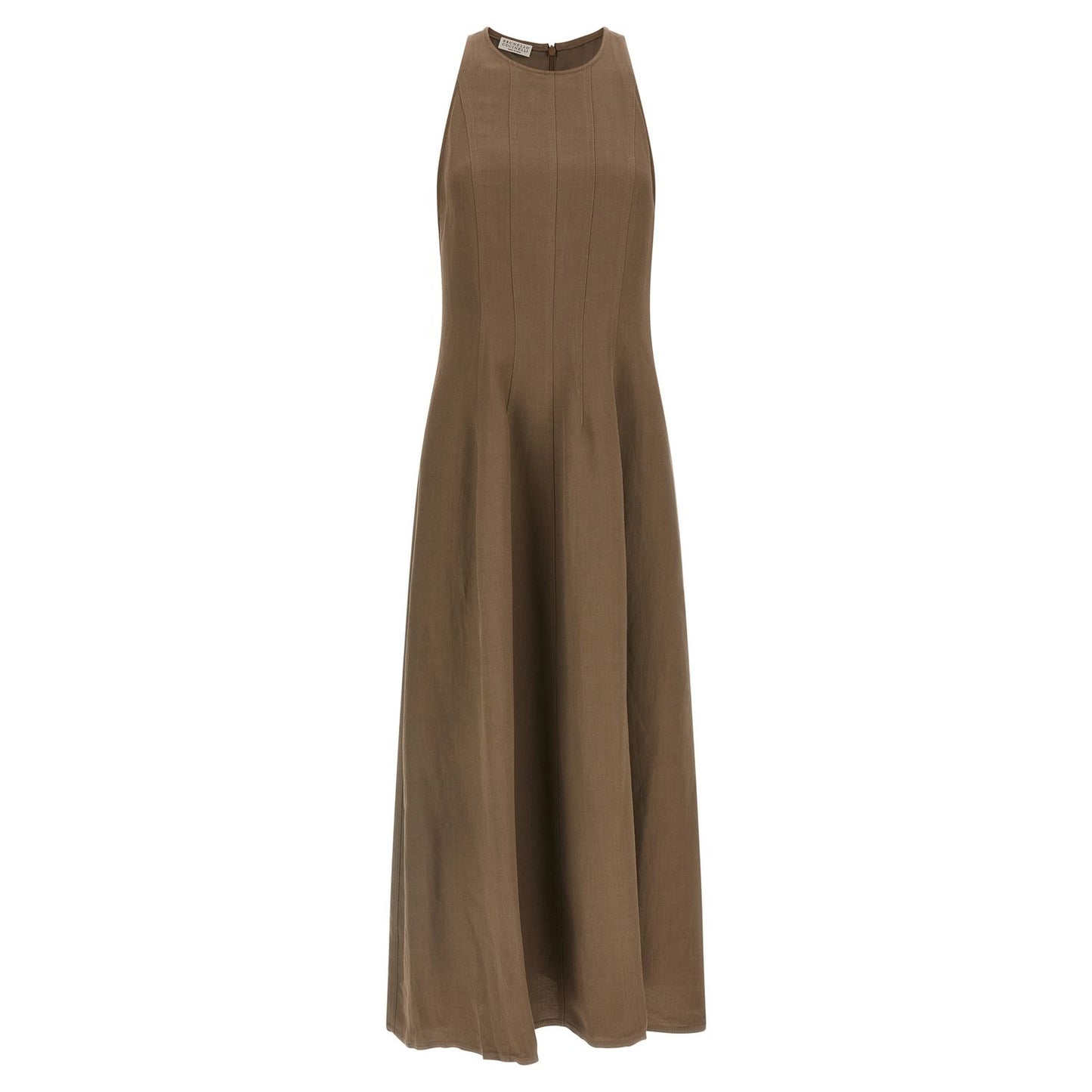 Brunello Cucinelli Brown Viscose Midi Dress