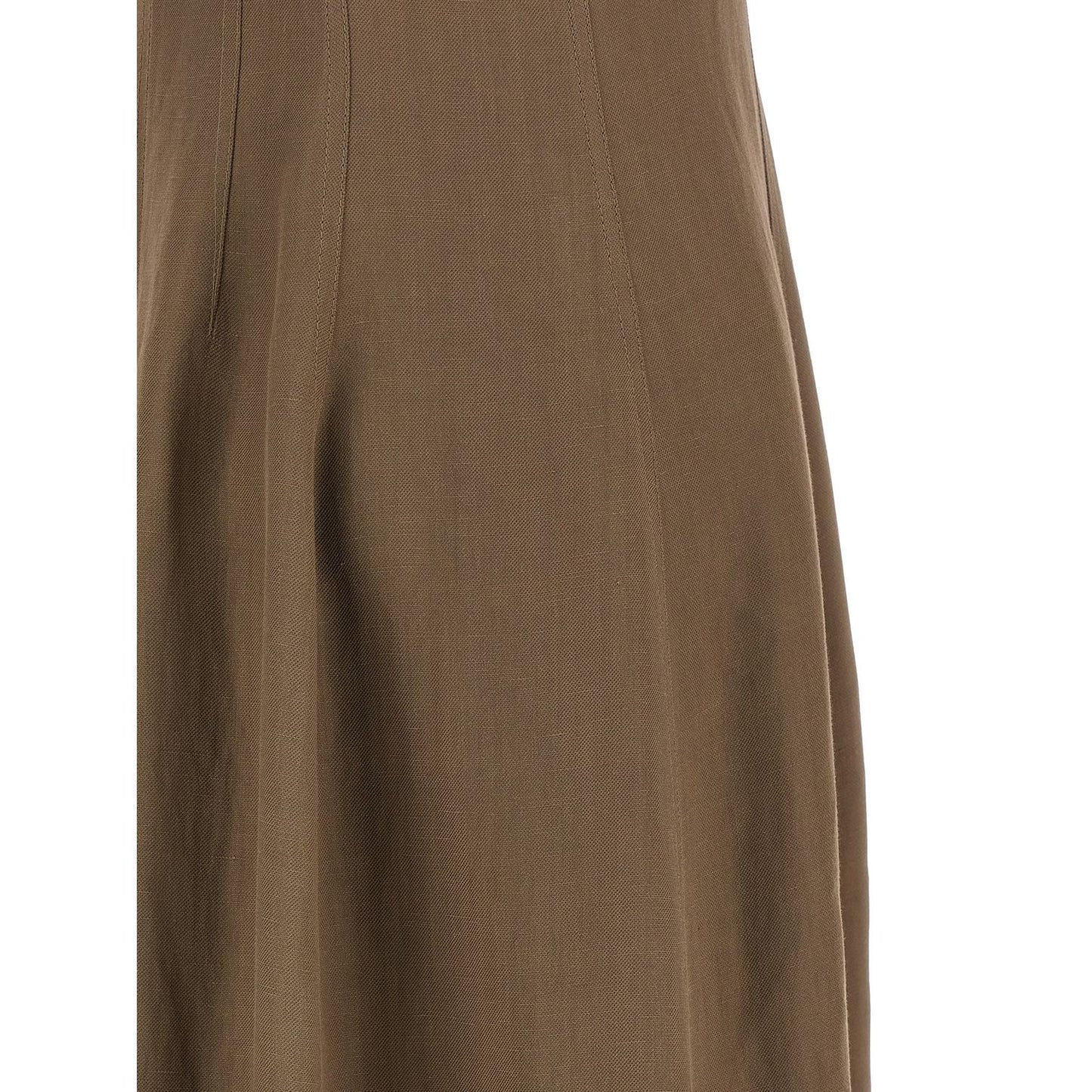 Brunello Cucinelli Brown Viscose Midi Dress