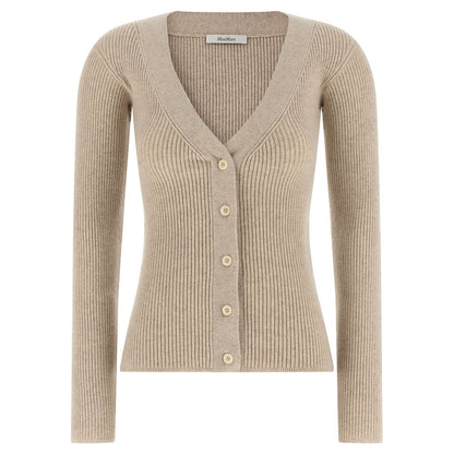 Max Mara Beige Wool Cardigan
