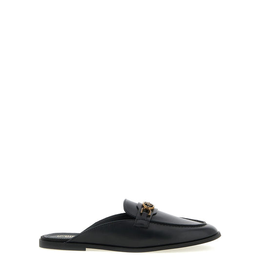 PINKO Black Calfskin Slides