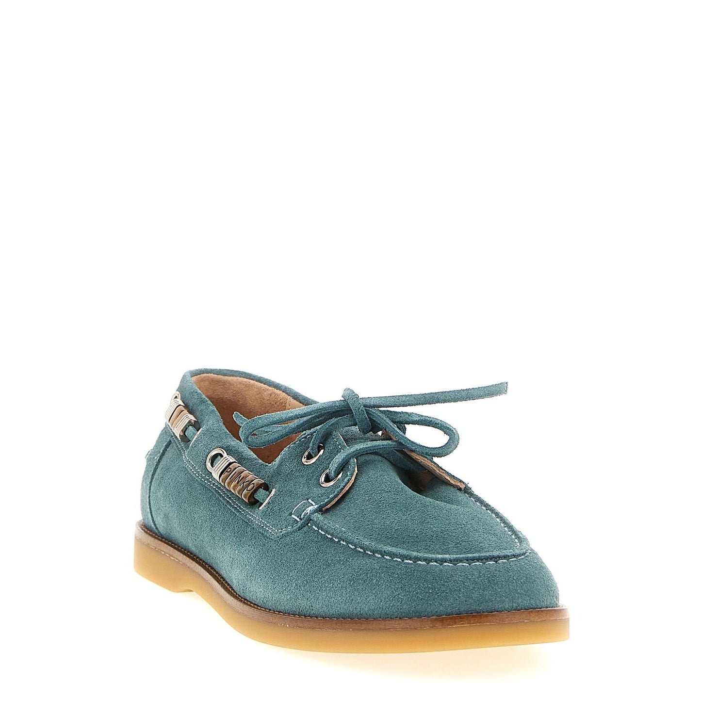PINKO Blue Calfskin Moccassin