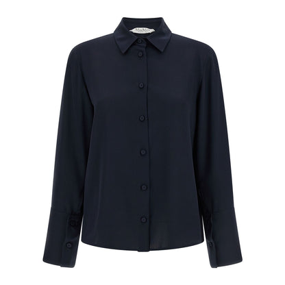 Max Mara Blue Silk Blouse