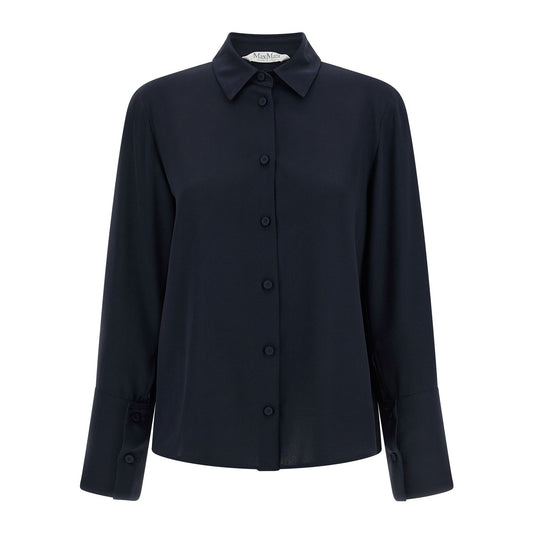 Max Mara Blue Silk Blouse