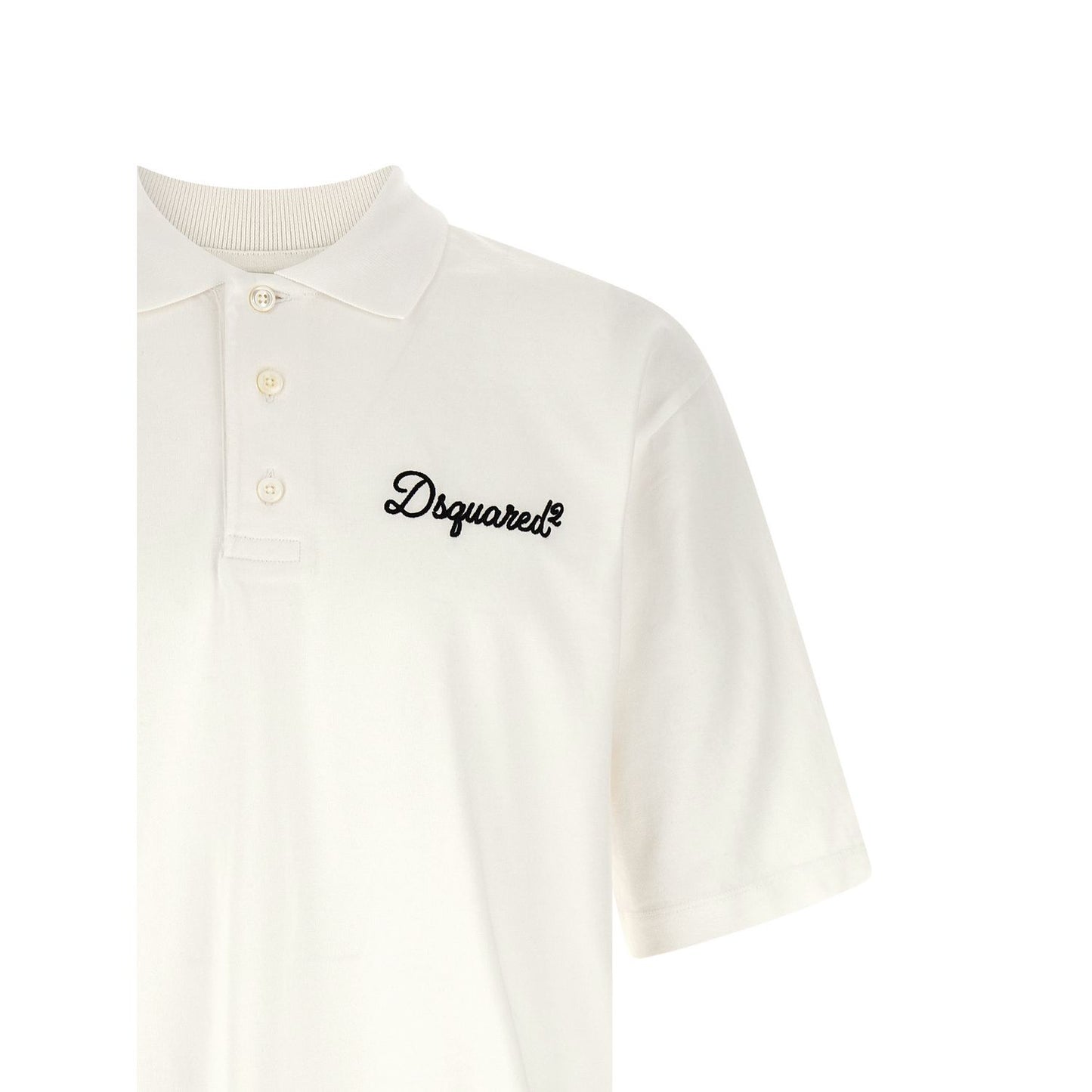 Dsquared² White Cotton Polo Shirt