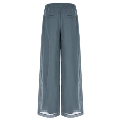 Brunello Cucinelli Blue Cotton Casual Pants